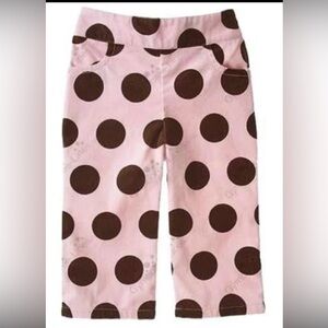 NEW Gymboree girl pink brown polka dot velveteen pull on dress pants 2 3 holiday